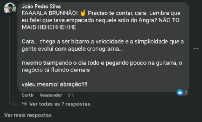 Print original de depoimento de aluno do Tapping Pro — 6